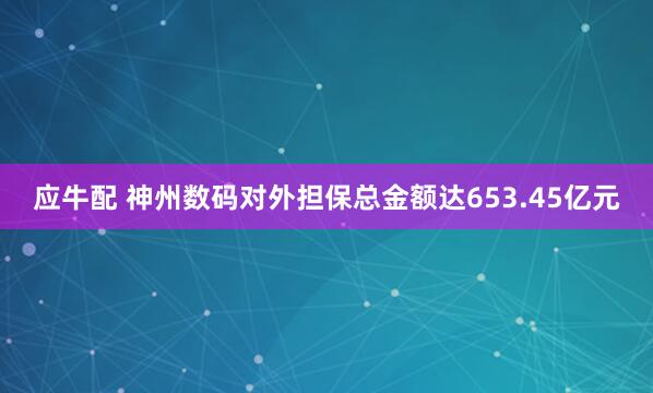 应牛配 神州数码对外担保总金额达653.45亿元