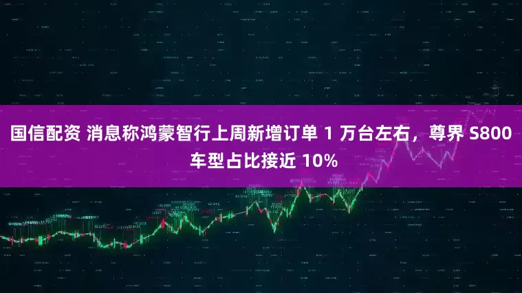 国信配资 消息称鸿蒙智行上周新增订单 1 万台左右，尊界 S800 车型占比接近 10%